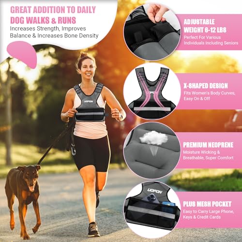Adjustable Weighted Vest Women, 6-12 Lb Ruck Vest with 6 Ironsand weights - color: Gray, size: 6-12 Lbs