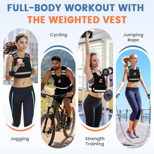 FUFF Weighted Vest Woman, 4-10 Lb Adjustable Weight Vest for Women Men, Female Strength Training Body Vest for Walking Exercise Running Workout