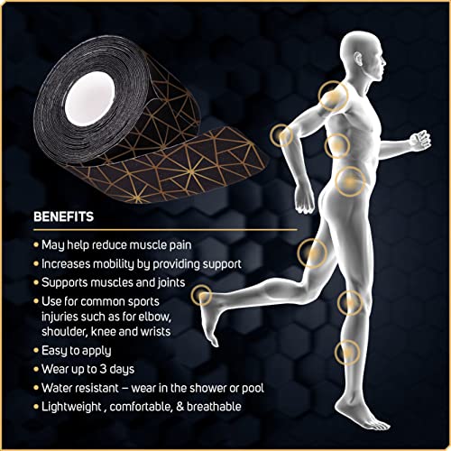 Care Science Copper Infused Kinesiology Tape, 40 Precut Strips, 2 Rolls - color: Copper Infused Precut