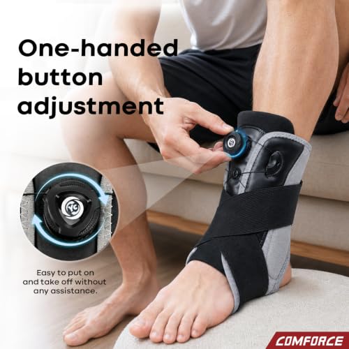Ankle Brace for Women & Men with 2 Support Bars, Quick Adjustment
