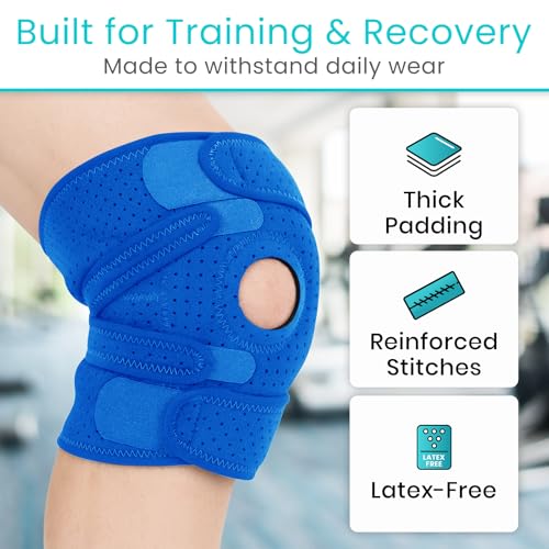 Vive Knee Brace for Meniscus Tear - ACL & Patella Support for Men, Women - color: Blue