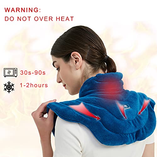 Microwavable Heat Pad for Neck and Shoulders, Warm Compress Wrap, Blue - color: Heat Pad06 -Blue