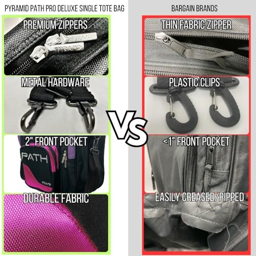 Pyramid Path Pro Deluxe Single Bowling Ball Tote - Holds One Ball, One Pair Shoes Up to Mens 15 - color: Hot Pink/Purple