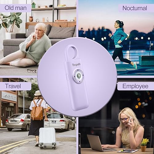 Personal Safety Alarm for Women – Superior Loud Siren & SOS Strobe - color: Purple