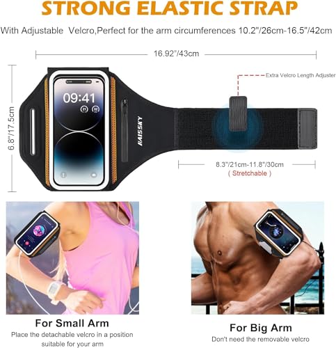 Running Armband 3D Design Sweat Resistant Running Phone Holder Up to 6.9" - color: Running armband,6.9"
