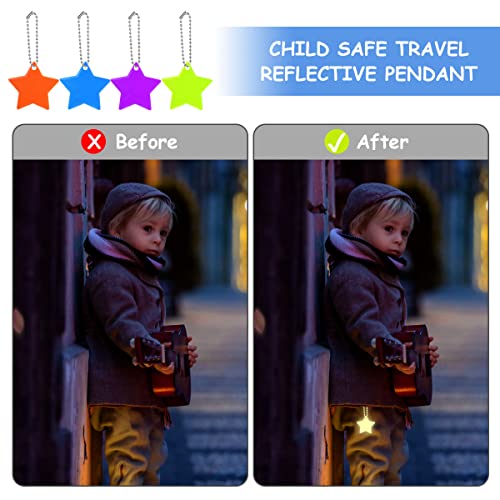OSDUE Reflector Pendant, 16pcs Waterproof Child Safety Reflector Pendant for School Bag, Wheelchair, Bicycle and Running - color: A - Star