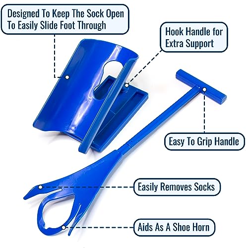 DMI Sock Aid & Shoe Horn, Mobility Aid for Seniors and Those with Limited Movement, FSA & HSA Eligible, 3 Easy Steps, Easy Storage