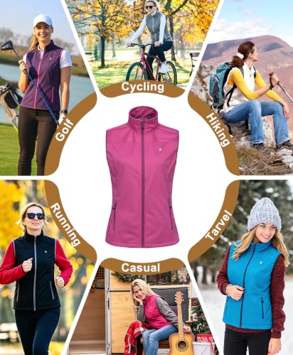 Little Donkey Andy Women's Lightweight Softshell Vest - color: Rose, size: X-Large