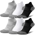 Gonii Womens Compression Ankle Socks，Athletic Running Cushioned Support Low Cut Socks 5-6 Pairs - color: 2 Black+2 White+2 Grey, size: 6-8