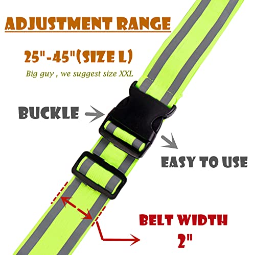 Reflective Running Gear,Reflective Bands for Arm/Wrist/Ankle/Leg,Biking Accessories for Women and Men - color: Yellow - 1 Belt - L