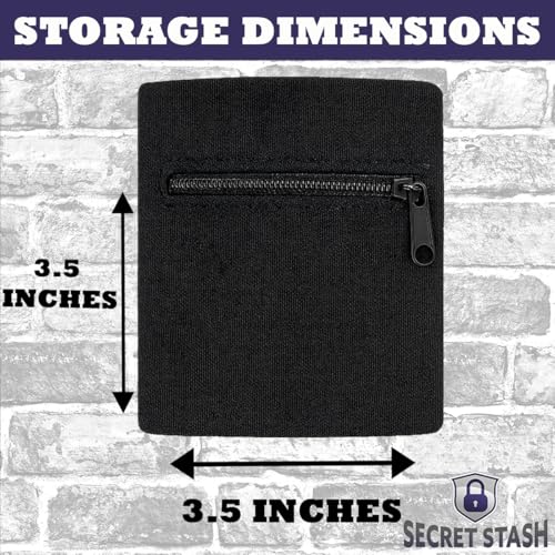 Secret Stash Wrist Wallet – Hidden Zipper Pocket Wristband for Women and Men Safely Hide Cash, Keys, or Cards | Discreet Travel & Workout Wrist Safe for Running, Hiking, Festivals Arm Pouch Ankle