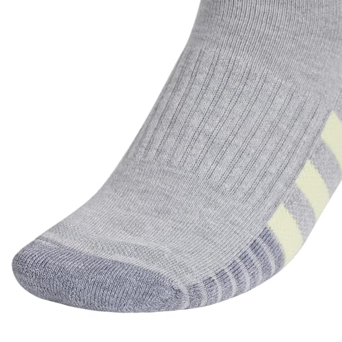 adidas Women's Cushioned Socks 3 Pairs - color: Cool Light Heather/Powder Yellow/Violet Tone Purple/3.0/Low Cut, size: Medium, style: Low Cut