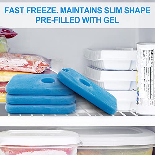 LotFancy Ice Packs for Cooler and Lunch Box, Reusable Freezer Packs - size: 8-Pack