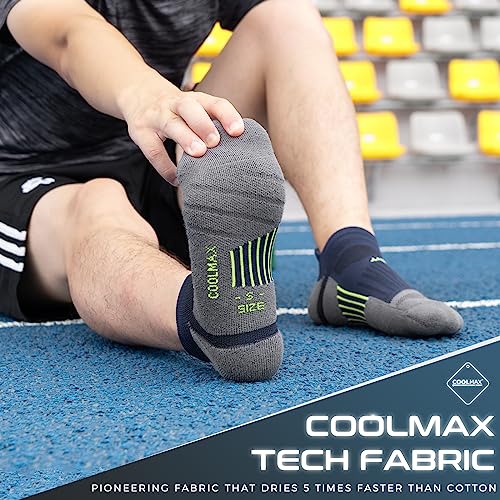 Rahhint Running Ankle socks Coolmax Moisture Wicking & Breathable Cushioned - color: Blue, size: Medium