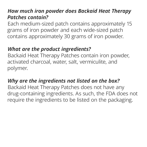 Backaid Heat Therapy Patch, Air-Activated Therapeutic Heat, Wide, 6 Count - size: 6 Count (Pack of 1)