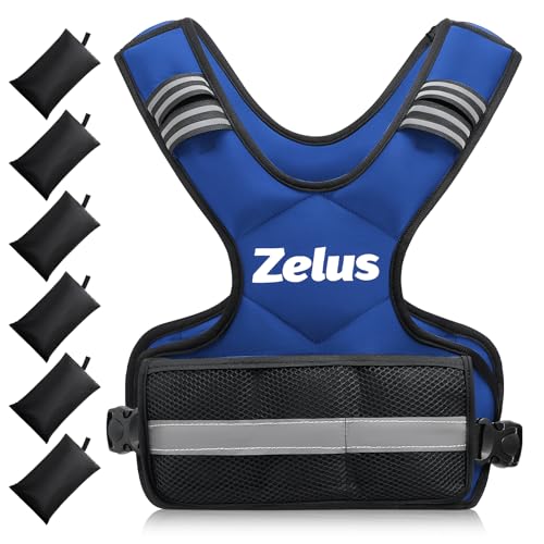 ZELUS Weighted Vest for Men Women,Adjustable 4-32lb Vest, Removable Weights - color: Blue, size: 4-10 lb.
