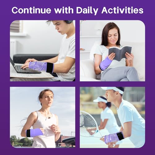 Wrist Ice Pack Wrap for Carpal Tunnel, Gel Ice Packs for Injuries Reusable - color: Purple