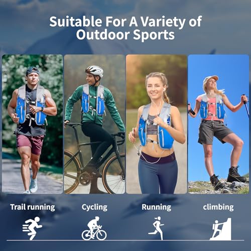 Hydration Running Vest for Women Men,Lightweight Breathable Reflective Hydration Pack with 500ml Water Bottle,Hydration Vest Pack Backpack for Hiking,Camping,Trail Running,Cycling,Race,Marathon