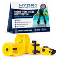 Aquastrength Hydro-Tone Total Body Pool Exercise System, Isokinetic Functional Water Weights, Bells 12" x 7.5", Fins 6.5" x 2.5", Quick Start Guide Included - color: Yellow