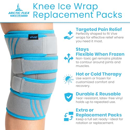 Arctic Flex Gel Replacement Packs - Ice Packs Reusable for Knee Ice Brace - size: Knee