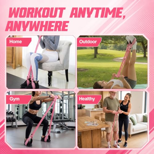 Lewtemi Upgraded Pedal Resistance Bands with Handles, Separated 8-Tube