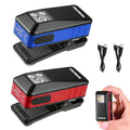 WORKPRO Rechargeable 2PCS 500 Lumens EDC Flashlight Clip-on Light, 8 Modes - color: Red and Blue