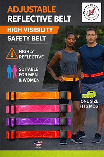 Reflective Running Belt, High Visibility Safety, Adjustable Belt for Running, Walking & Cycling - color: Lime Yellow