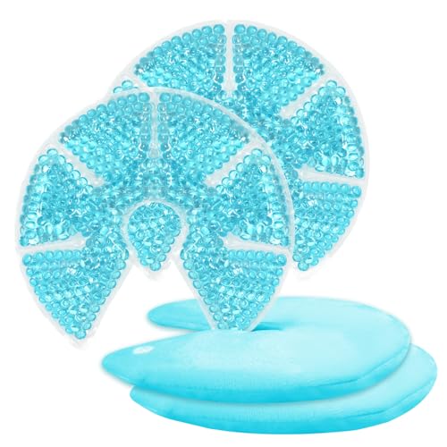 Hot/Cold Breast Gel Ice Packs Breastfeeding Cooling/Heat Pad Pain Relief - color: Blue