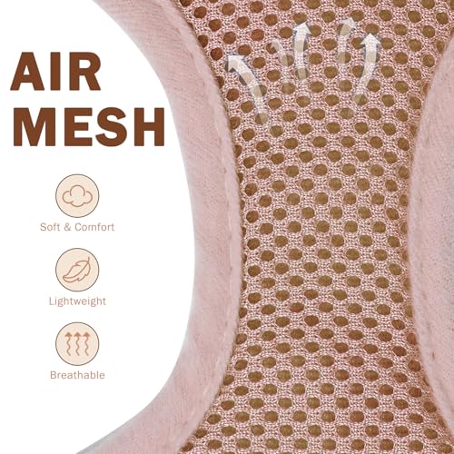SCENEREAL Small Dog Harness and Leash Set, Plaid Beige, S - color: Beige, size: S: Chest Girth: 14"-18"