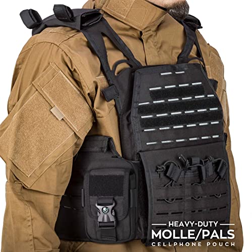 WYNEX Tactical Phone Pouch Molle, EDC Phone Holster, Small Admim Pouch - color: Black
