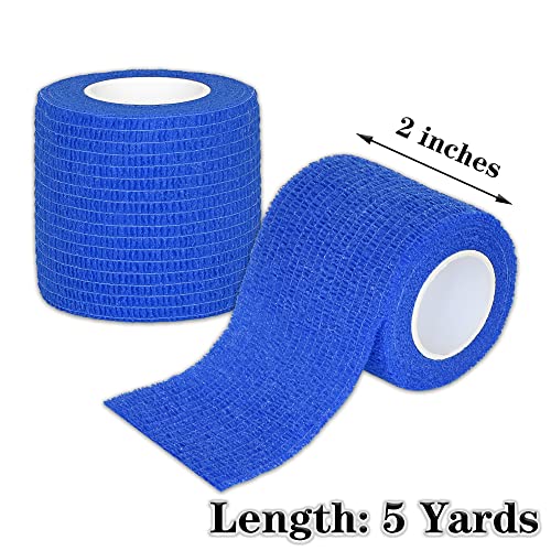 Tindobewan Self Adhesive Bandage Wrap, 2 Inches 8 Rolls Blue - color: Blue, size: 2 Inch