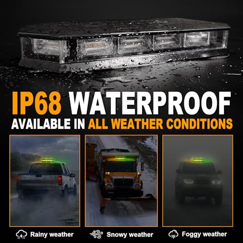 ASPL 16.5 Inch Roof Top Beacon Warning Strobe Light for Trucks Amber Green - color: Amber/Green
