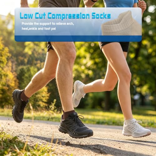 Iseasoo Ankle Compression Socks for Women Men, 5 Pairs Copper Running Socks - color: A10 - Multicoloured, size: Small-Medium
