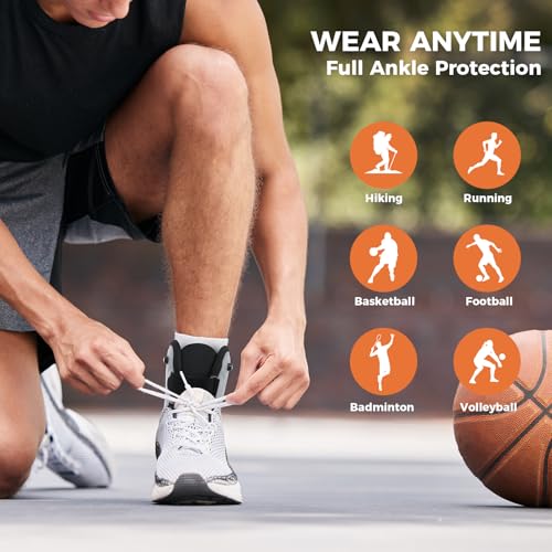 Inflatable Ankle Brace with Dual Airbag Support, Adjustable Compression Elastic Cross Straps for Sprains, Minor Injuries, Lightweight Breathable Design