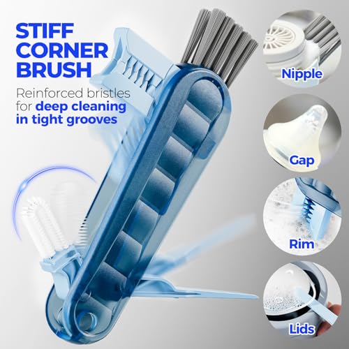 Holikme 6 Pack Bottle Brush 14" Stainless Steel Straw Cleaner Brush,Blue - color: Aqua, size: 6Pack