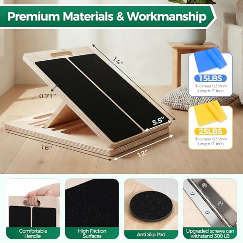 Slant Board, Wooden Calf Stretch Board, Slant Boards for Exercise