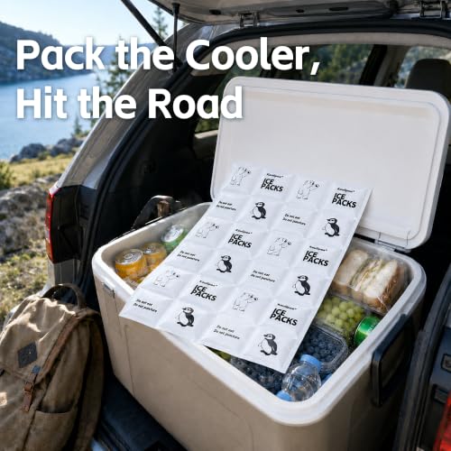 Reusable Ice Packs for Coolers, 6 Cut-to-Fit Flexible Ice Sheets