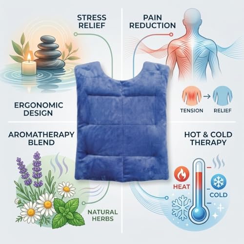 Herbal Concepts Microwavable Heating Pad for Back Pain Relief (Blue) - color: Blue