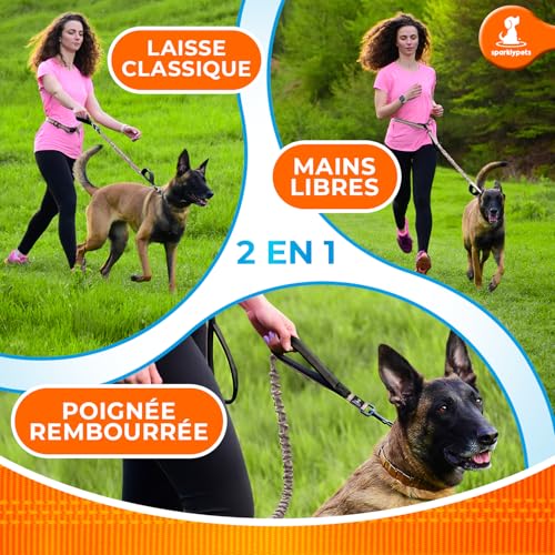 SparklyPets Hands Free Dog Leash, Medium & Large Breeds (Brown,1 Dog) - color: Brown, size: 1 dog M/L