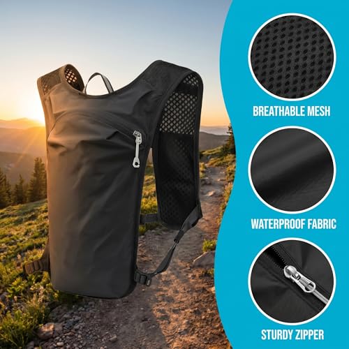 Lightweight Running Hydration Vest,Adjustable Outdoor Hiking Daypack,Breathable Sports Backpack for Cycling Marathon Trail Running Climbing