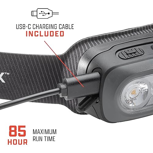 AMPEX Head Lamp - Comfortable, Waterproof Headlamp Rechargeable with Bright LED, 85h Runtime, Red Mode - Outdoor Use, Hiking, Backpacking - 300 Lumens - style: 300L Rechargeable Headlamp