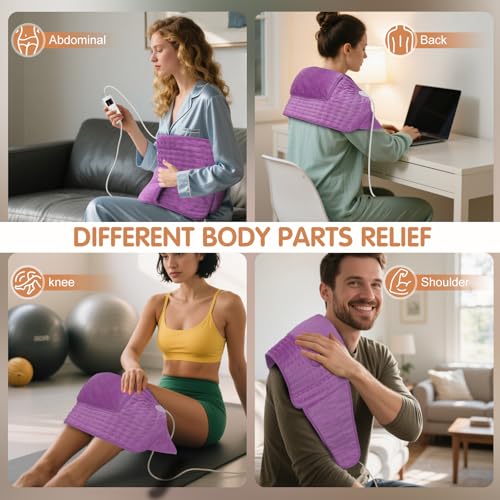 COCOBELA Heating Pad for Back Electric Waist Heat Pad Period Cramps, Lilac - color: Lilac