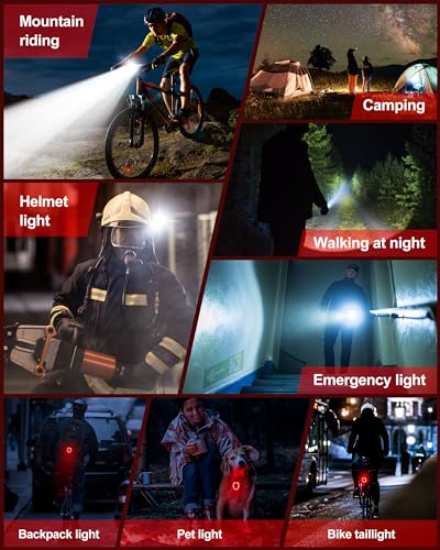 Bike Light Set, Prasky Rechargeable Bicycle Lights Front and Rear, Aluminum