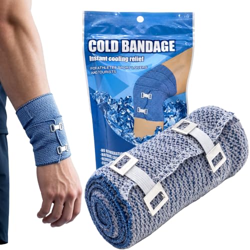 Menthol Cold Compression Wrap, Reusable Ice Tape for Muscle & Joint Support, Cotton Cooling Bandage with Adjustable Buckle for Post-Workout Relief & Outdoor Preparedness