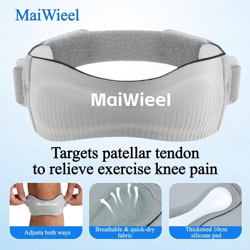 2 PCS Gray Patellar Tendon Support Strap for Knee Pain Relief - color: Gray