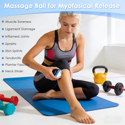 Massage Ice Roller Ball - Cold & Heat Therapy Roller for Deep Tissue Massage Pain Relief, Plantar Fasciitis Roller (Black & Blue) - color: Black & Blue