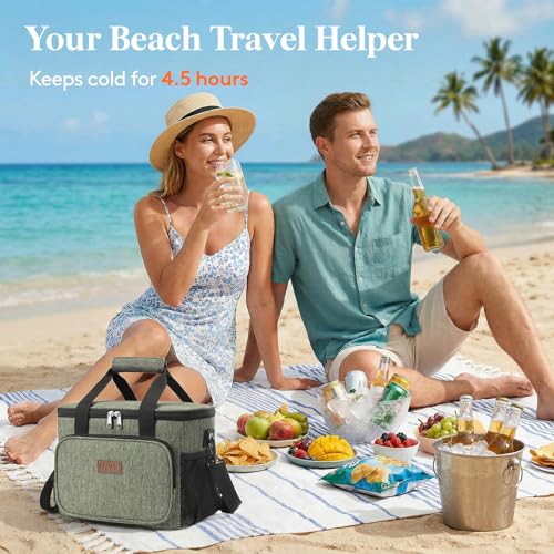 Lifewit Insulated Lunch Box for Men, Lunch Bag Cooler Women, 24-Can 15L - color: Dark Green, size: Large(15L)