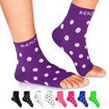 NEWZILL Plantar Fasciitis Socks Arch Support Foot Care Compression Sleeve - color: Purple With White Polka Dots, size: Small-Medium