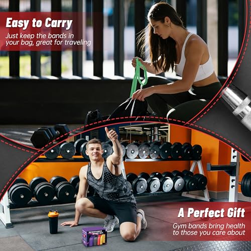 4-Level Resistance Bands for Working Out, Pull Up Assistance Bands - color: Blue Gradient