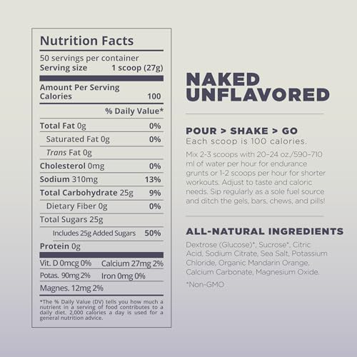 Tailwind Nutrition Endurance Fuel, Naked Unflavored, 30-Serving Bag - size: 30 Servings (Pack of 1)